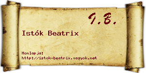 Istók Beatrix névjegykártya